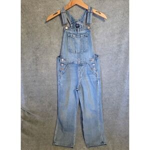 GAP Denim Kids Girls Size Large 10 Light Wash Cotton Straight Leg Overalls